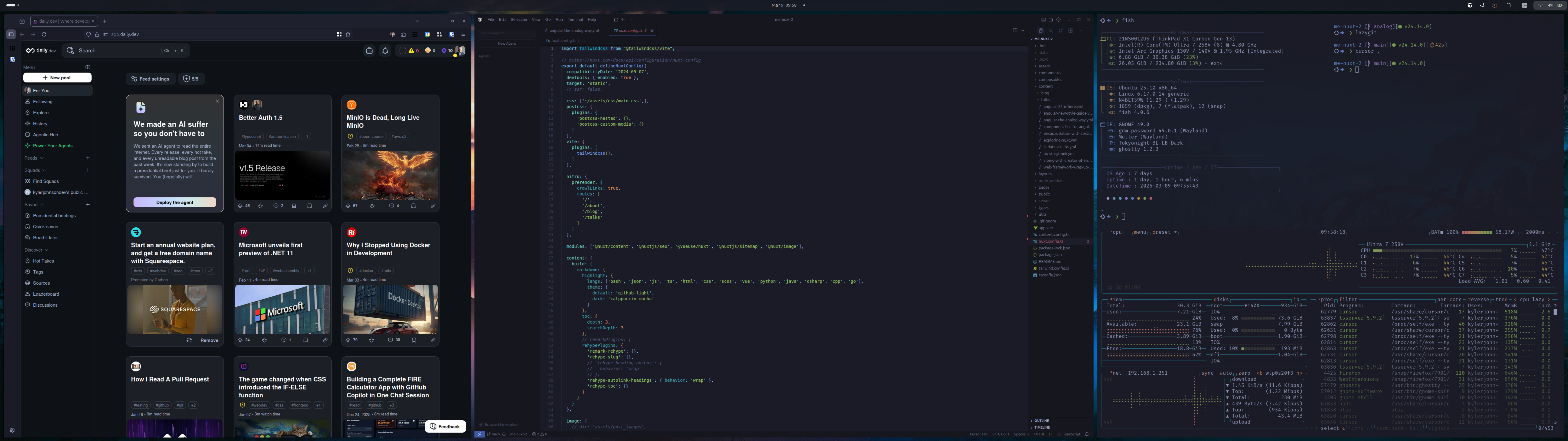 Screenshot of Gnome on my 49" Ultrawide monitor